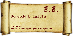 Borsody Brigitta névjegykártya